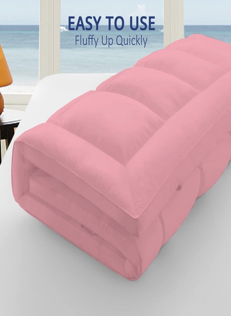 Blueberry Mattress Topper With Micofiber Filling Box Design Stiched 4 Corner Elastic Straps 10cm Thick 150x200cm  - Image 4