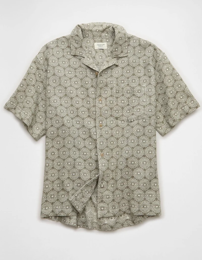 American Eagle  AE Poolside Button-Up Shirt for Men | Best Price UAE
