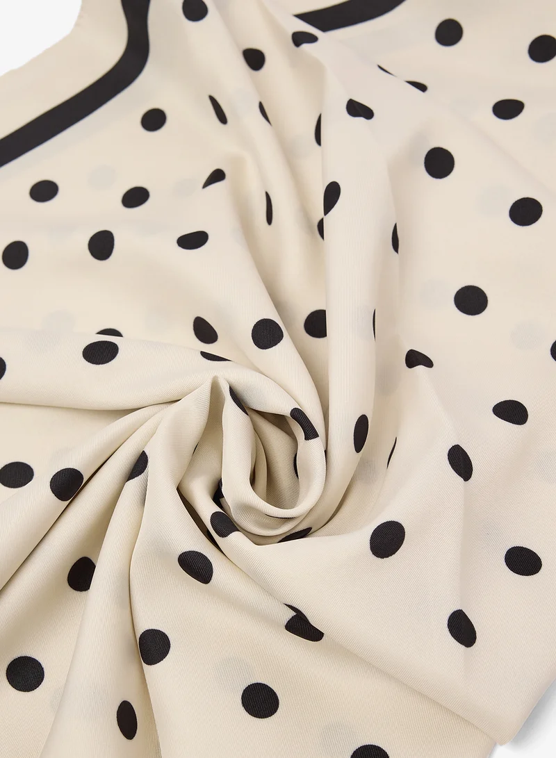 جينجر Satin Polka Dot Headscarf