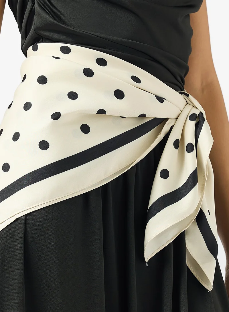 Ginger Satin Polka Dot Headscarf