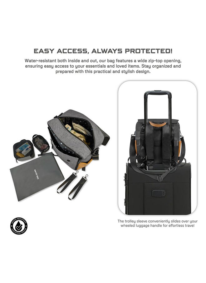 neobreez NIXE Multifunctional Diaper Nappy Bag with Changing Mat|Water-Resistant Travel Backpack|Wet Dry Bag, Organizer Pouches|Trolley Sleeve|Insulated Pockets|Multi-Carry Unisex Diaper Messenger Bag  - Image 5