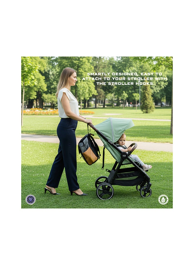 نيوبريز حقيبة حفاضات نايس للأطفال مع مرتبة تغيير | حقيبة ظهر للسفر مقاومة للماء | حقيبة رطب وجاف، منظمات | جيب عربة | جيوب معزولة | حقيبة أم متعددة الاستخدامات للجنسين - Image 4