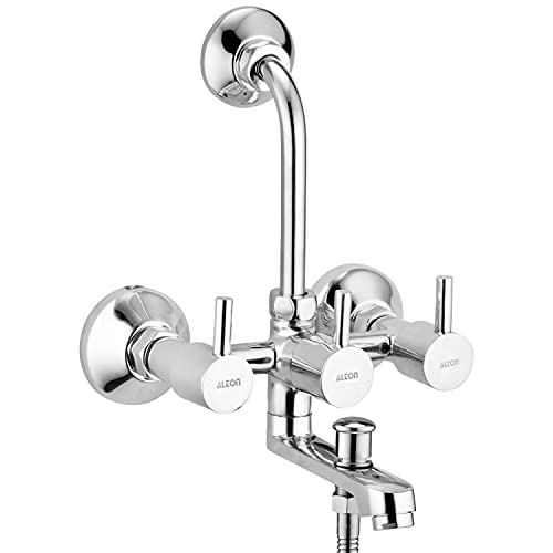 ALTON GRCL3915 Brass 3-IN-1 Wall Mixer With Provision For Over Head Shower and Hand Shower with190mm Long Bend Pipe (Chrome) - Image 1