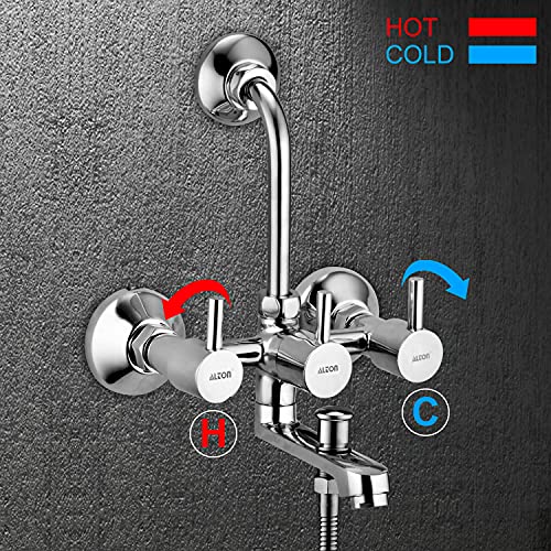 ALTON GRCL3915 Brass 3-IN-1 Wall Mixer With Provision For Over Head Shower and Hand Shower with190mm Long Bend Pipe (Chrome) - Image 3