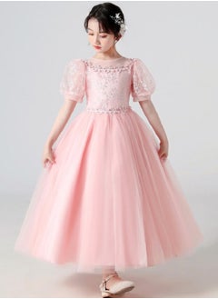 Best Gift Fashion Girls Dress For Wedding Evening Party Pink Color  - Image 3