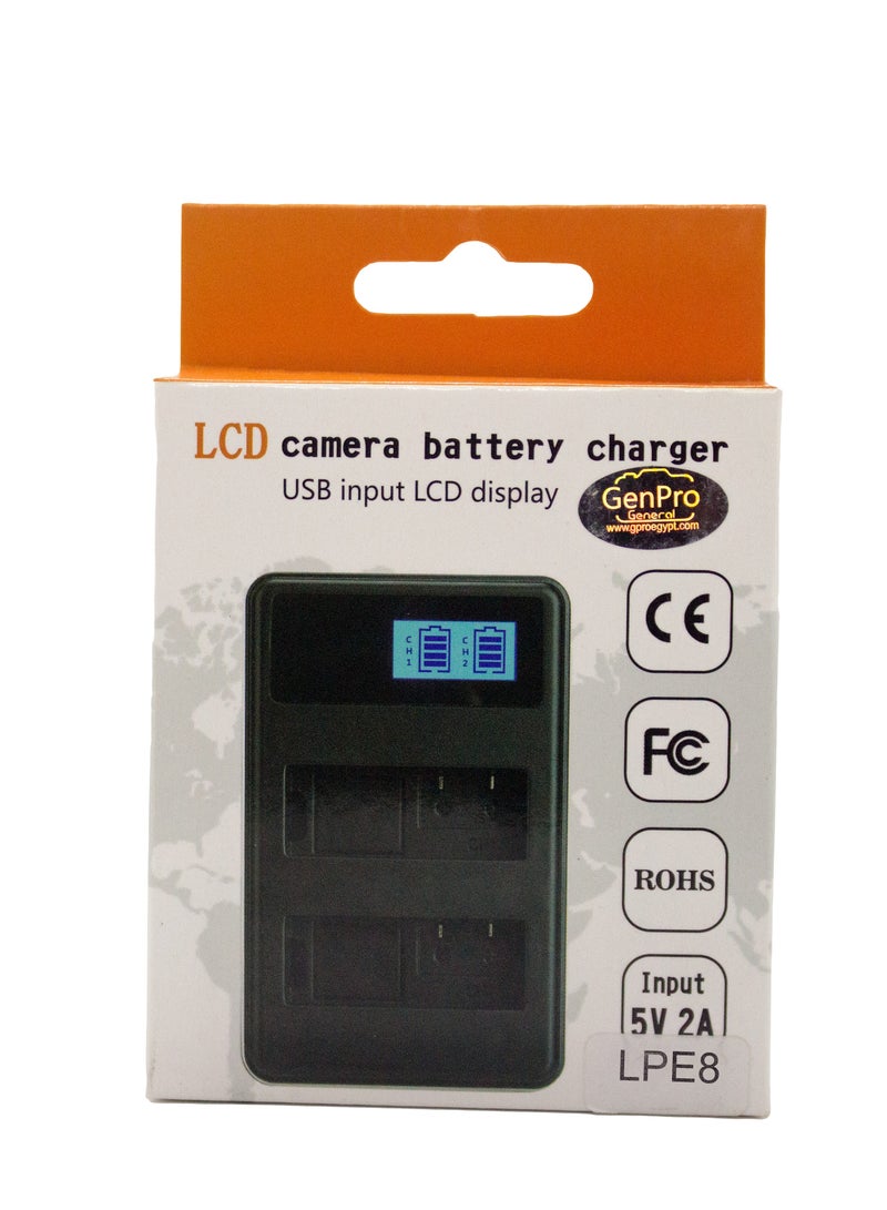 BESTON Beston Charger Double Ports for Canon E8 Batteries: Dual charging ports for Canon E8 batteries, ensuring you have ample power for extended shoots. - Image 2