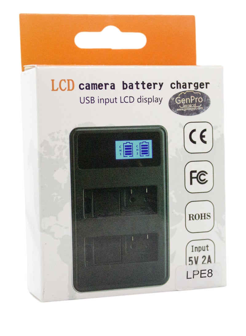BESTON Beston Charger Double Ports for Canon E8 Batteries: Dual charging ports for Canon E8 batteries, ensuring you have ample power for extended shoots. - Image 3