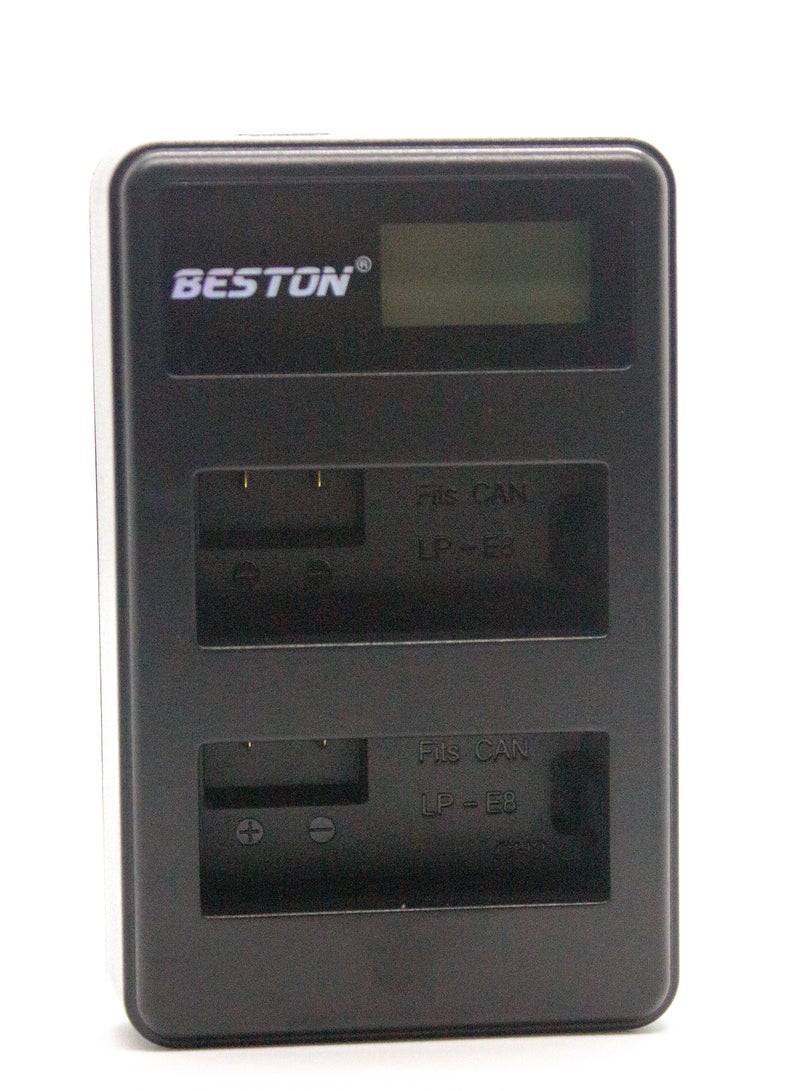 BESTON Beston Charger Double Ports for Canon E8 Batteries: Dual charging ports for Canon E8 batteries, ensuring you have ample power for extended shoots. - Image 4