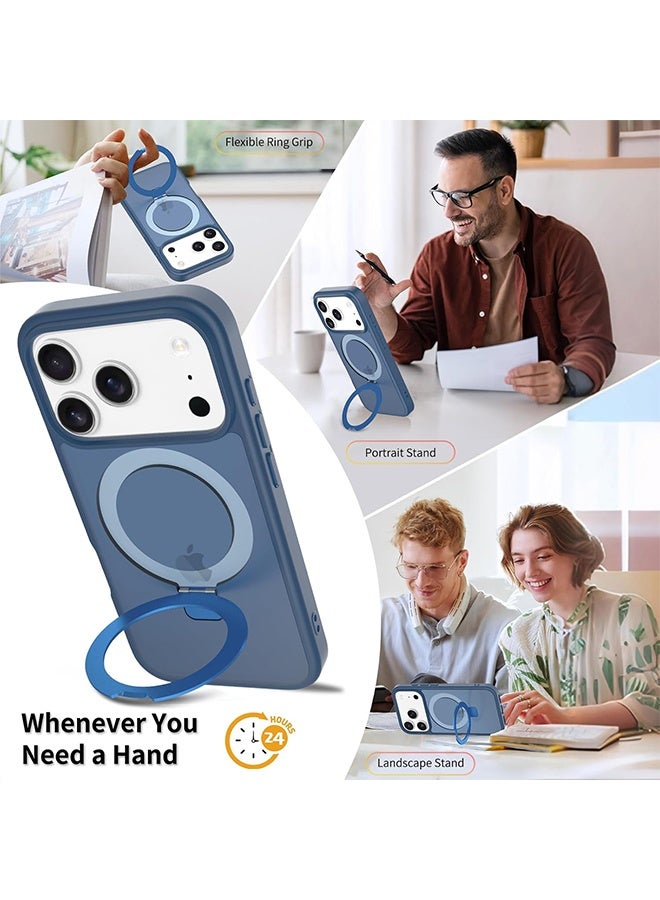 Phone Case Compatible with iPhone 17 pro  Protective Cover, Portrait, Landscape Viewing Modes (Blue, iPhone 17 pro) - Image 3