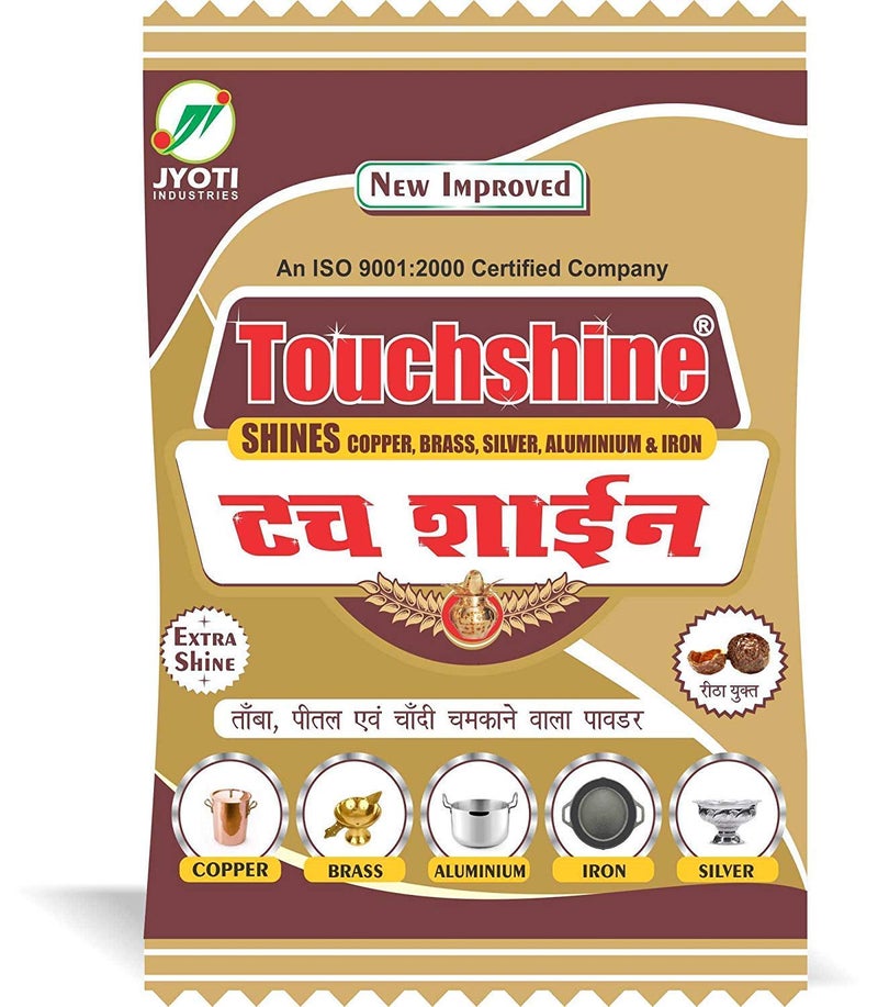 Elysian Touch Shine Cleaning Shining Powder for 6 Metals Copper Brass AluminiumSteelIron and Silver 50 Gram Pack of 50 - Image 1