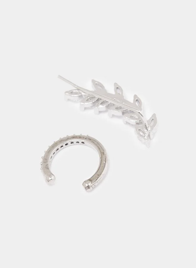 Styli Set of 3 - Leaves Design Cuff Earrings