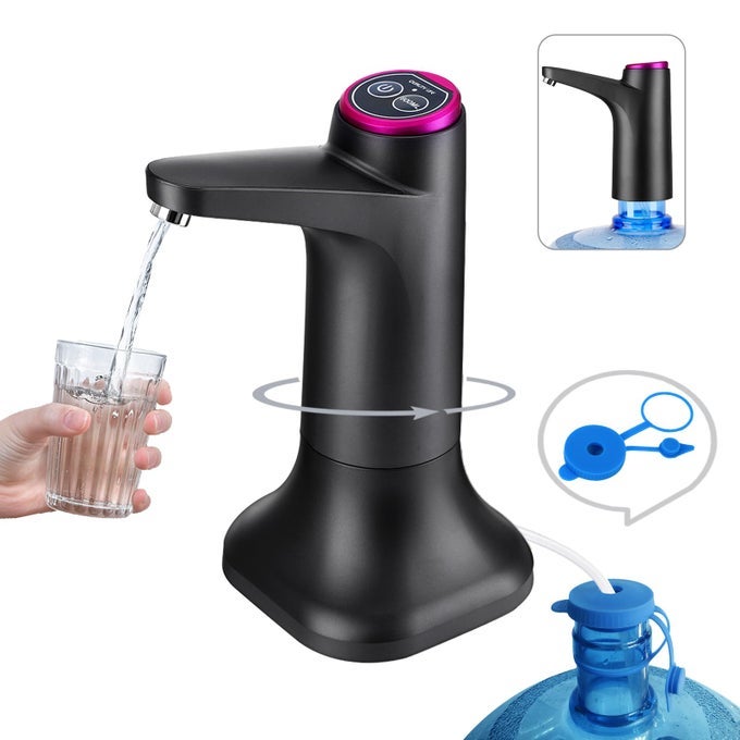 5 GALLON WATER PUMP WATER DISPENSER FOR 5 GALLON BOTTLE USBC RECHARGEABLE WATER JUG DISPENSER PORTABLE AUTOMATIC WATER PUMP FOR HOME BLACK