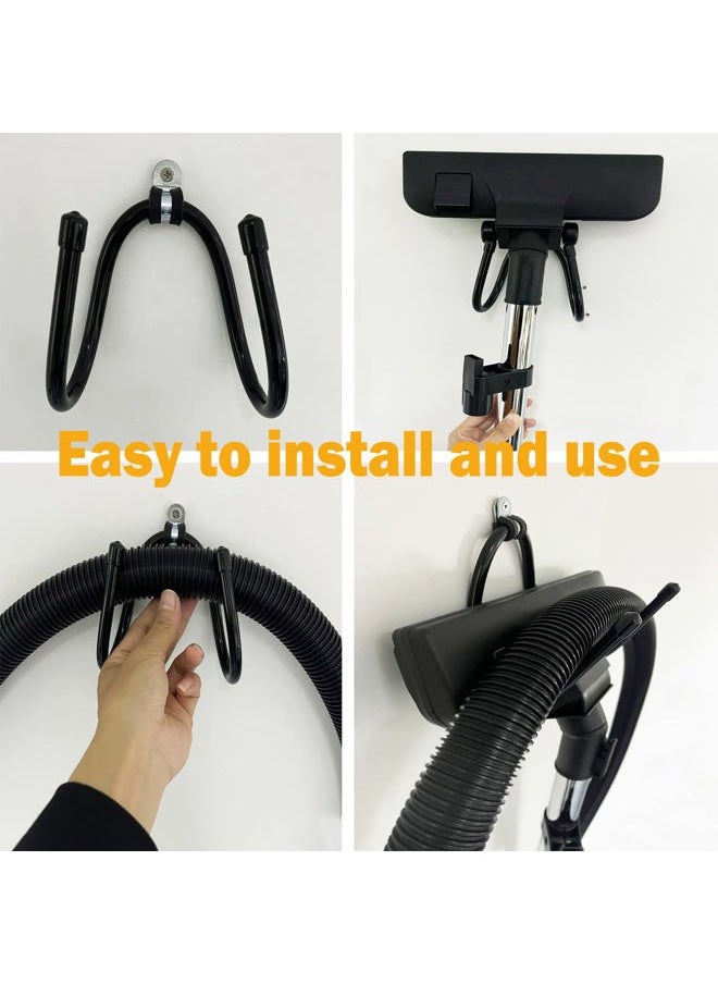 Pmsanzay - 2 Pack Vacuum Cleaner Hose Holder Vacuum Head Holder Hanger Wall Mount Vacuum Cleaner Stand Storage Rack for Canister Vacuum Cleaner Shop Garage Vacuum Cleaner - W Style - Image 1