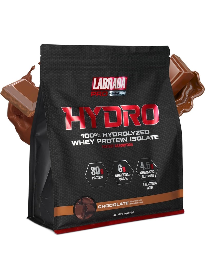 Labrada Hydro 100% Pure Hydrolyzed Whey Protein Isolate Powder, 4lb Chocolate - Image 1