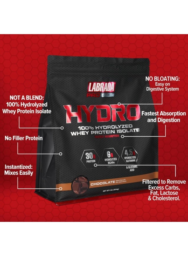 Labrada Hydro 100% Pure Hydrolyzed Whey Protein Isolate Powder, 4lb Chocolate - Image 5