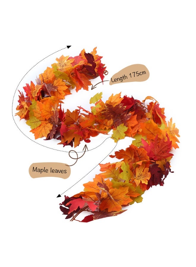 دايتويز إكليل فاخر من أوراق القيقب الاصطناعي - ديكور خريفي واقعي لرمضان والعيد واحتفالات المنزل - Image 2