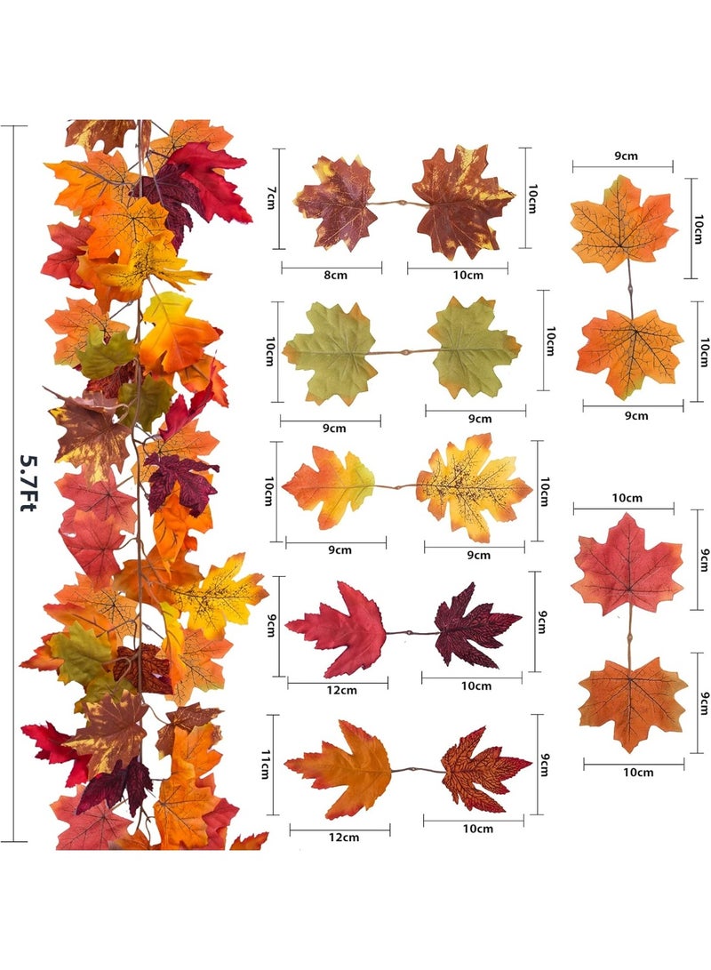 دايتويز إكليل فاخر من أوراق القيقب الاصطناعي - ديكور خريفي واقعي لرمضان والعيد واحتفالات المنزل - Image 4