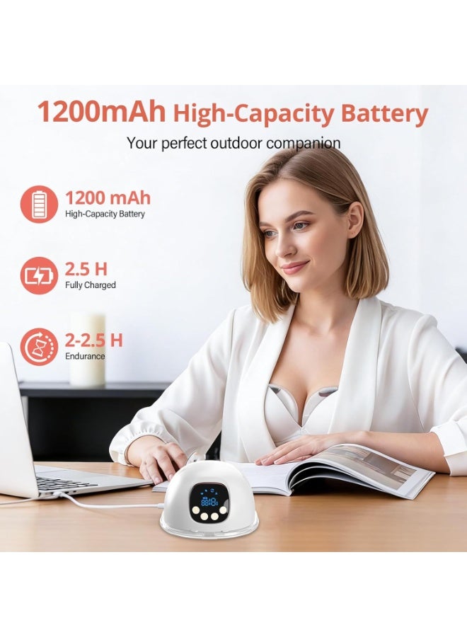 Gonice Hands Free Electric Breast Pump 4 Modes and 15 Levels Electric Breast Pumps with LED Display 180ml Breast Pump with Flanges 18/20/22/24mm (2 Pieces) - Image 5