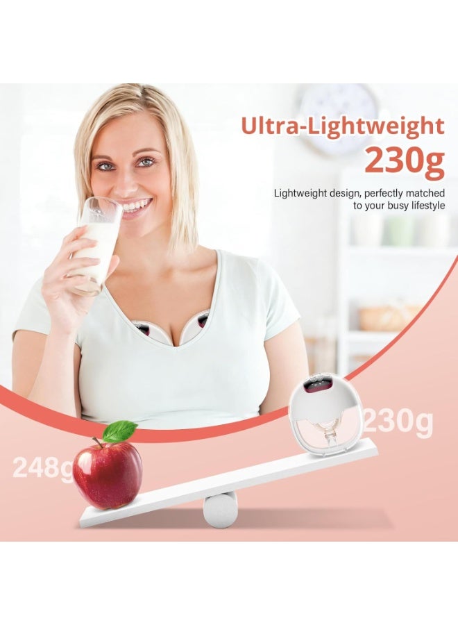 Gonice Hands Free Electric Breast Pump 4 Modes and 15 Levels Electric Breast Pumps with LED Display 180ml Breast Pump with Flanges 18/20/22/24mm (2 Pieces) - Image 4