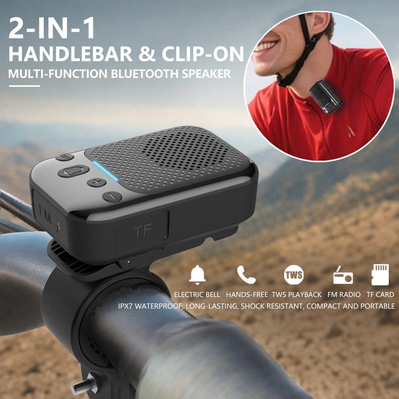 Zhong Xing Y10 Outdoor 2-in-1 Clip-On Portable Mini Bluetooth Speaker with Electric Bell, Bass Boost, IPX5 Waterproof, 2026 New - Spray painted, customizable / yellow - Image 2