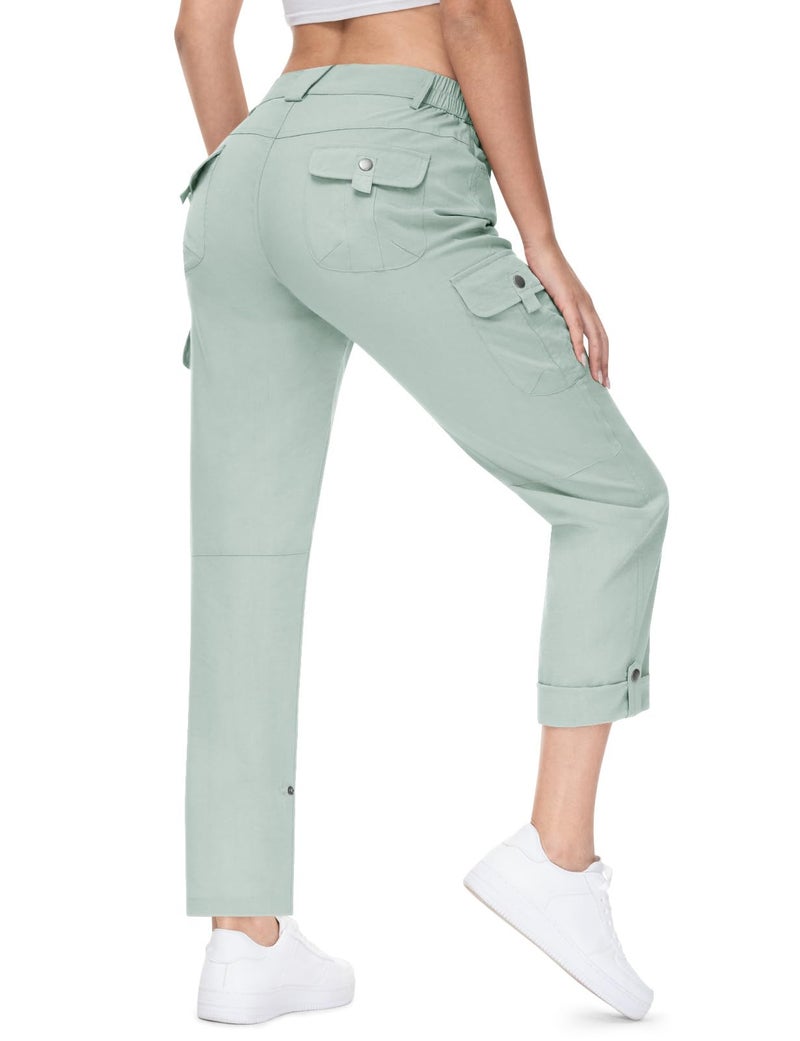 TBMPOY Women's Cargo Hiking Pants Quick Dry Convertible Lightweight Roll Up Pockets Travel Essentials Waterproof Work Blue M - Image 1