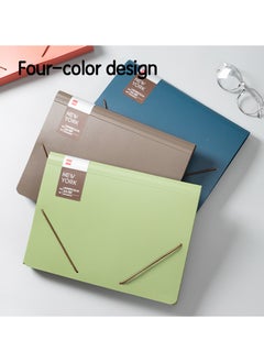Deli Deli E5551 New York A4-13P PP Expanding File with Handle, 12 Index Tabs, Push-Lock Closure, 1PCS/OPP Bag, Assorted Colors (Blue/Green/Gray) - Office & School Storage  - Image 3