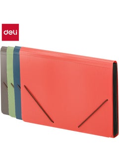 Deli Deli E5551 New York A4-13P PP Expanding File with Handle, 12 Index Tabs, Push-Lock Closure, 1PCS/OPP Bag, Assorted Colors (Blue/Green/Gray) - Office & School Storage  - Image 5