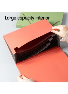 Deli Deli E5551 New York A4-13P PP Expanding File with Handle, 12 Index Tabs, Push-Lock Closure, 1PCS/OPP Bag, Assorted Colors (Blue/Green/Gray) - Office & School Storage  - Image 4