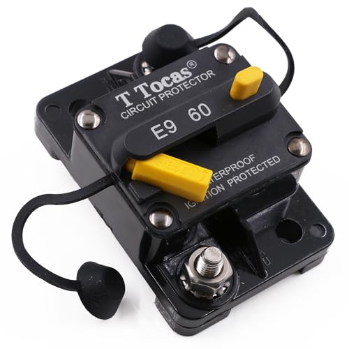 T Tocas 60A Amp Circuit Breaker with Manual Reset for Trolling Motor Fishing Boat Marine Automotive 12V - 72V DC Waterproof IP67 Protection | UL Certified - Image 1