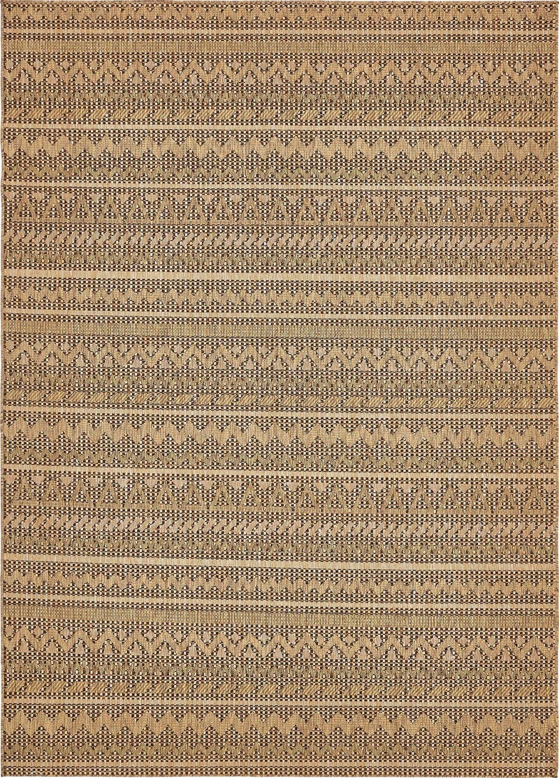 Unique Loom Outdoor Modern Collection Area Rug Southwestern 8 x 11 4 Rectangle Light Brown Brown
