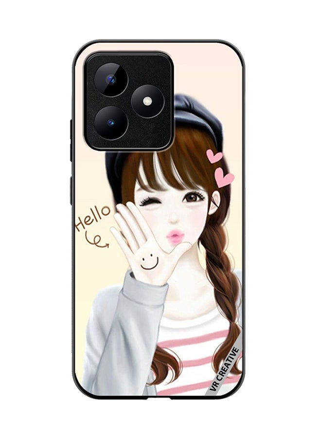 VR CREATIVE Protective Case Cover For Realme C53 Hello Girl Design Multicolour - Image 1