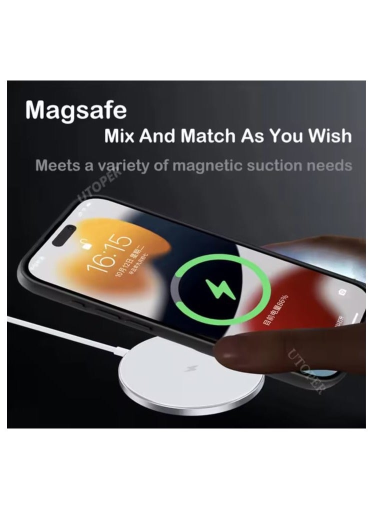 High quality metal case for the iPhone 13 Pro Max, compatible with MagSafe, white color