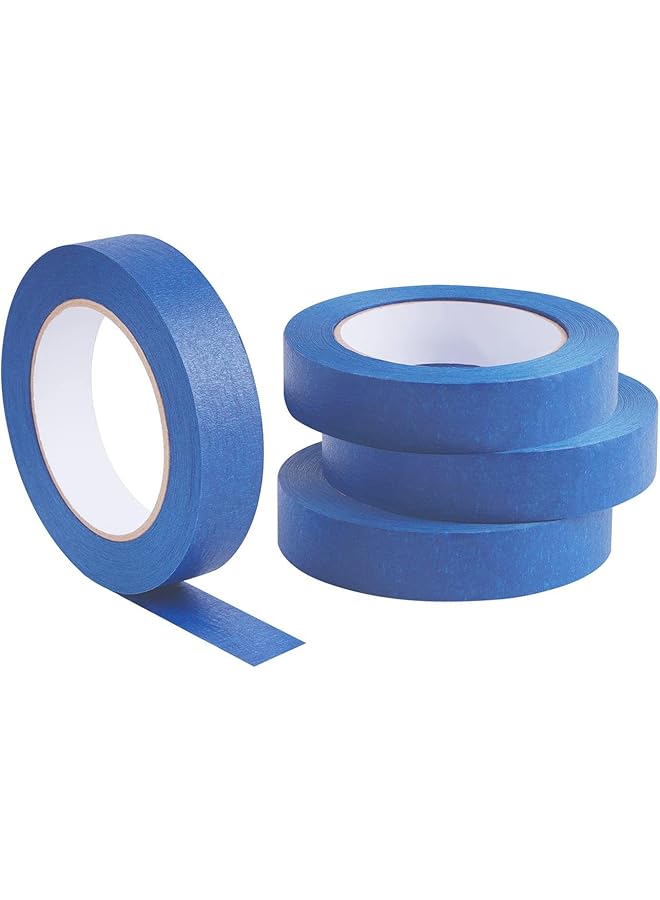 PROMASS promass 4 Rolls Blue Painters Masking Tape, Blue Masking Tape Bulk Multi Pack 25mm x 55m Professional & DIY Use Decorating Crafts Body Spraying  - Image 1