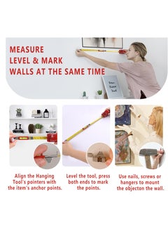 KASTWAVE Picture Hanging Tool with level, All-in-One Hang It Picture Hanging Tool with Rule, Portable Picture Leveling and Hanging Tool, Picture Hanging Level for Hang Pictures, Mirrors, TVs, and Shelves  - Image 5