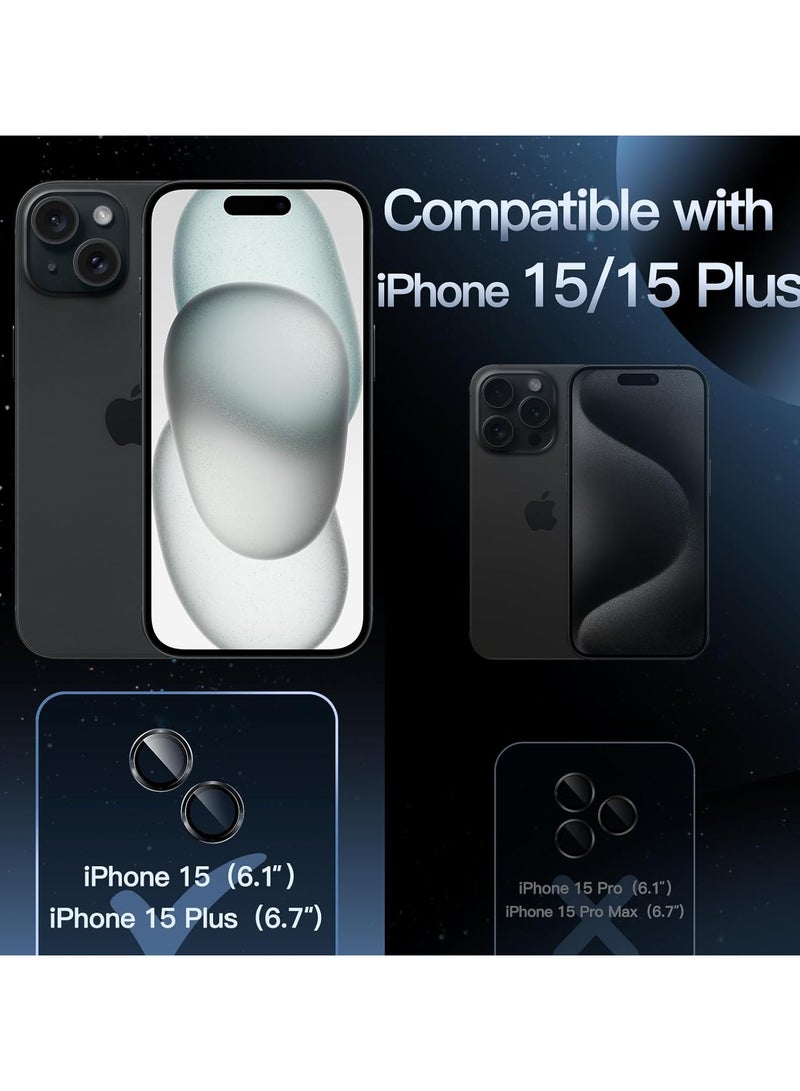 URBBKING Camera Lens Protector for iPhone 15 and iPhone 15 Plus Black  - Image 3