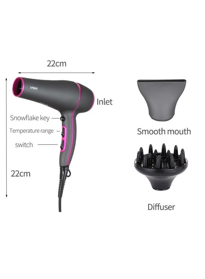 VGR V-402 2200W Household Negative Ion Hair Dryers with 6 Gear Adjustment, Plug Type: EU Plug - Image 3