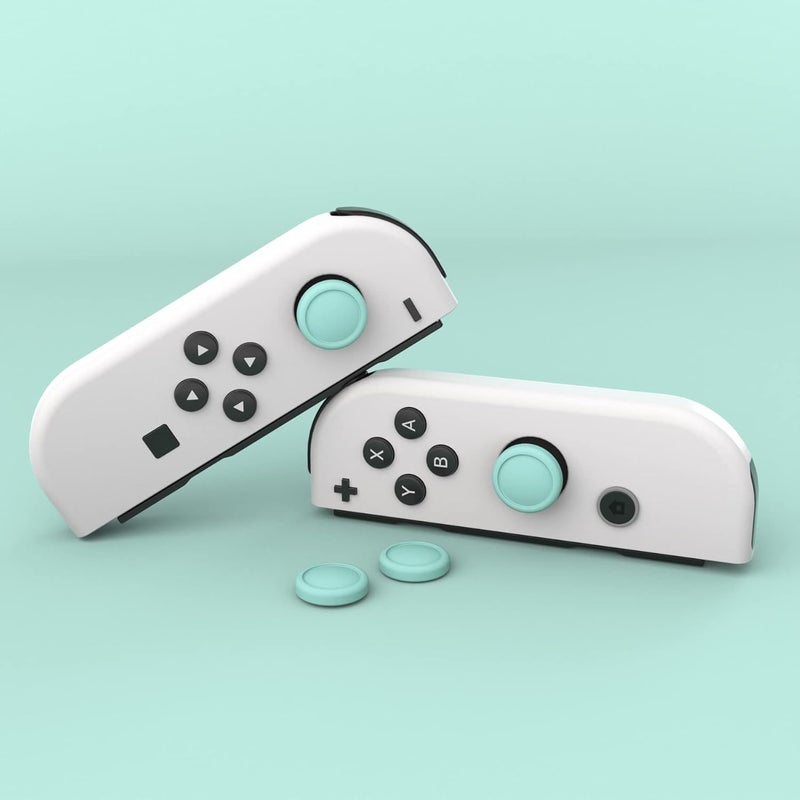 eXtremeRate PlayVital Joystick Caps for Nintendo Switch, Thumbstick Grips for Switch Lite, Analog Cover for OLED Joycon Thumb Grip Caps - Misty Green - Image 4