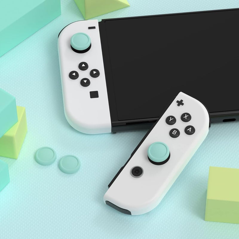 eXtremeRate PlayVital Joystick Caps for Nintendo Switch, Thumbstick Grips for Switch Lite, Analog Cover for OLED Joycon Thumb Grip Caps - Misty Green - Image 3