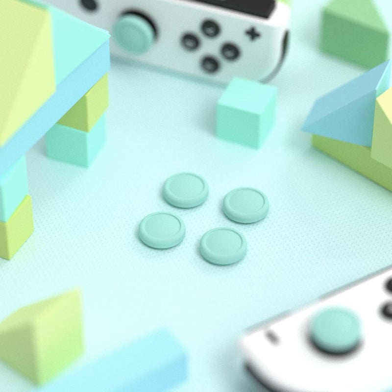 eXtremeRate PlayVital Joystick Caps for Nintendo Switch, Thumbstick Grips for Switch Lite, Analog Cover for OLED Joycon Thumb Grip Caps - Misty Green - Image 5