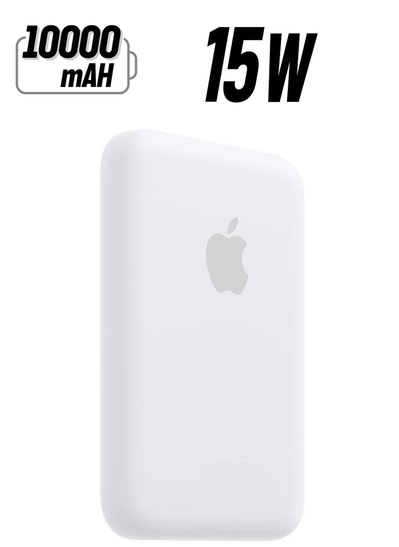 Generic NEW MagSafe Wireless Power Bank for iPhone 16 Plus – 10,000mAh Portable Charger in White  - Image 1