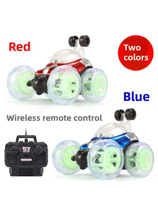 Generic Rolling Stunt Car Dump Truck Remote Control Car Off-Road Remote Control Car Model Charging Electric Racing Car Kidsren's Toy Car Boy-Color:15cm Blue [direct Charging Cable]/six Pieces Of Music-Proportion:Stunt Car Usb Charging [a Set Of Body Batteries]  - Image 4