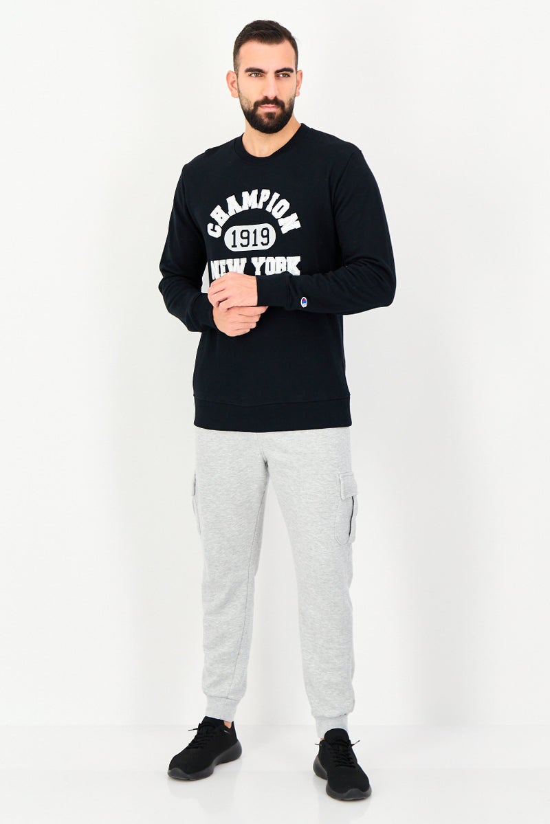 Champion Men Standard Fit Long Sleeve Outdoor Sweatshirt, Black - Image 3