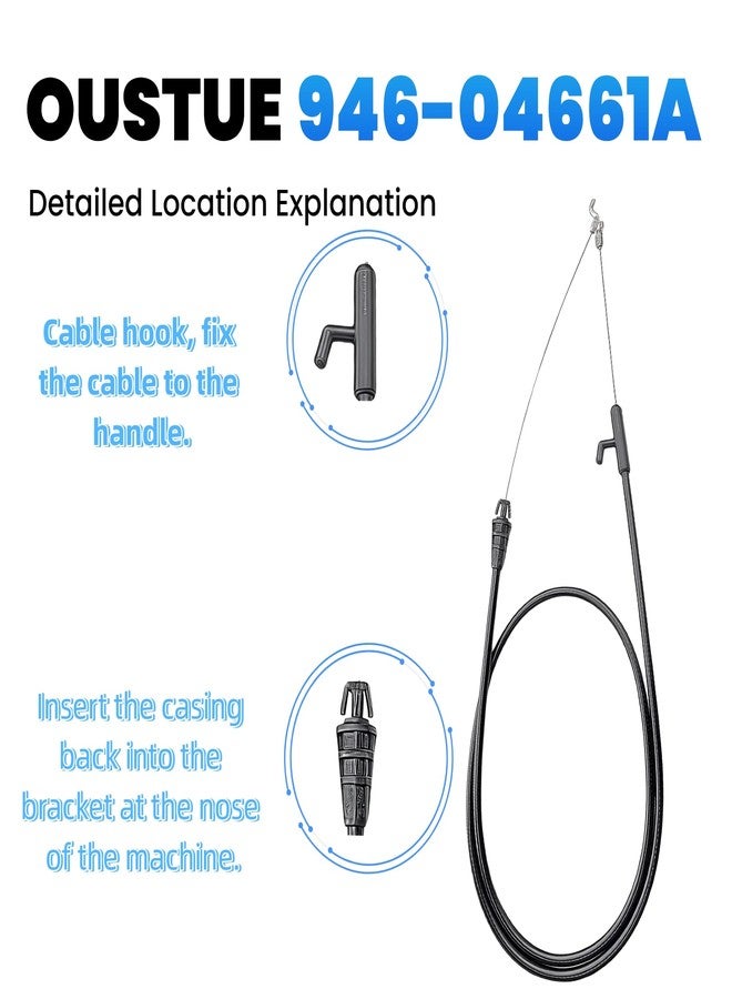 OUSTUE 946-04661A Control Cable for MTD Troy Bilt 21-034 Deck 746-04661A Craftsman Troy-Bilt Bolens Yard Machines Troy Bilt TB110 TB280ES TB230 TB320 Murray Lawn Mower Zone Control Cable - Image 4