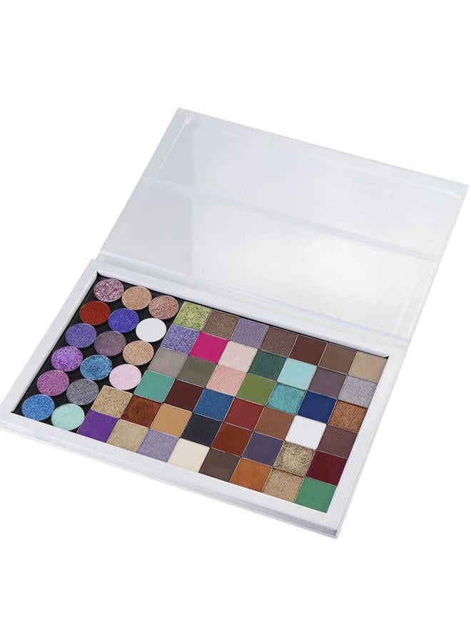 SZDYM strong portable ipad style standable large empty magnetic organizer palette, big white holographic cardboard magnetic palette, holding 60pcs 26mm round or square pans.  - Image 3