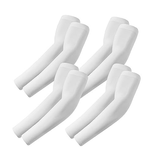 ROXUN 4 Pairs Arm Sleeves, Cooling UV Sun Protection Sports Compression for Men/Women 4 White - Image 1