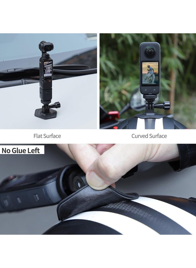 Helmet Sticky Sticky Mount Curved Sticky Mount for DJI Osmo Action 4, Flexible Sticky Mount for Insta360 GO3/GoPro and Most Sports Cameras - Image 3