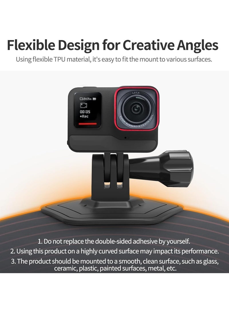 Helmet Sticky Sticky Mount Curved Sticky Mount for DJI Osmo Action 4, Flexible Sticky Mount for Insta360 GO3/GoPro and Most Sports Cameras - Image 2