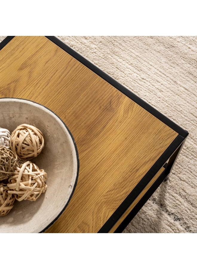 Pan Home Pavia Coffee Table Melamine - Natural And Black - Image 2
