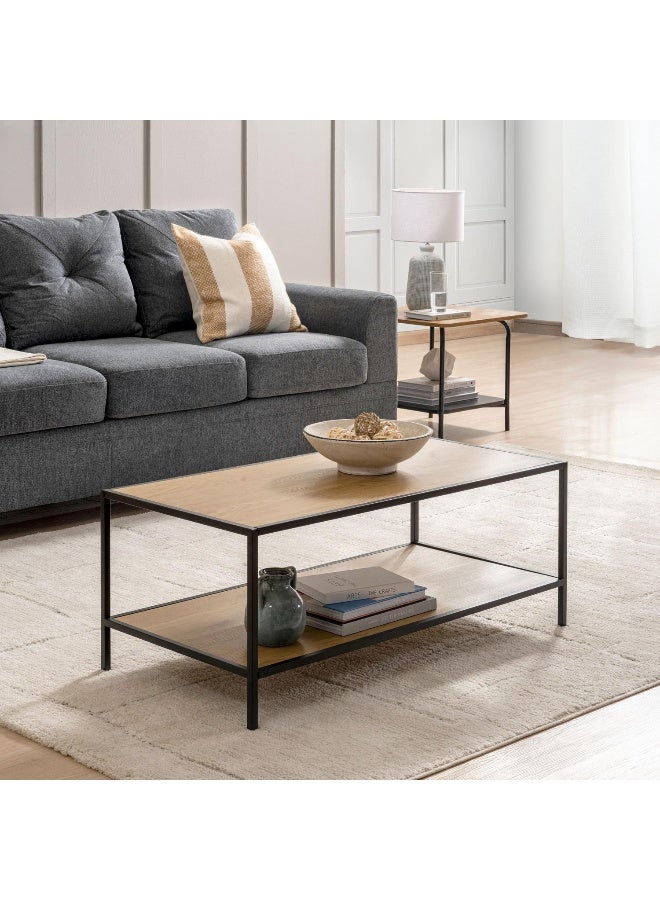 Pan Home Pavia Coffee Table Melamine - Natural And Black - Image 1