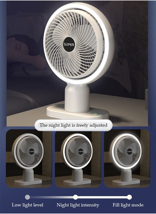 DUNISO Air Circulator Fan with Light Small Quiet Turbo Force Desk Fans with Base-Mounted Controls 3 Speed Cooling Fan Floor Fan for Whole Room Home Bedroom Office Outdoor  - Image 2